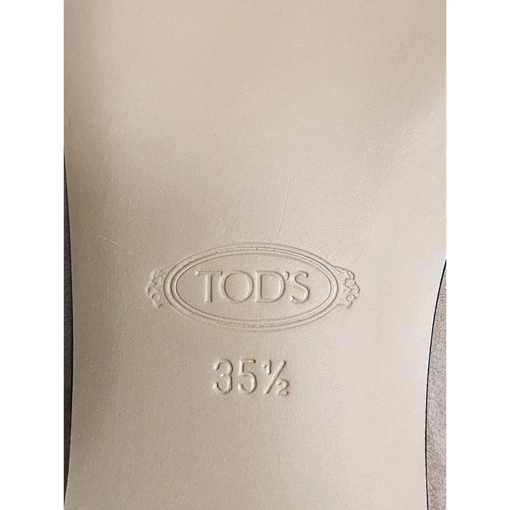 Tod's Kate Loafers Cappuccino Suede Gold Chain Flats XXW79A0DD00D8WC806 35.5 NIB